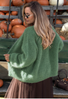 Moherowy Cardigan oversize bez zapięcia Cozy Latte Braun