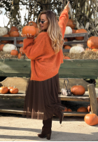 Moherowy Cardigan oversize bez zapięcia Cozy Latte Braun