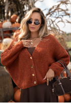 Krótki Cardigan oversize z zapięciem Cloud Touch Himbeerrot