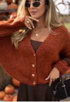 Krótki Cardigan oversize z zapięciem Cloud Touch Himbeerrot