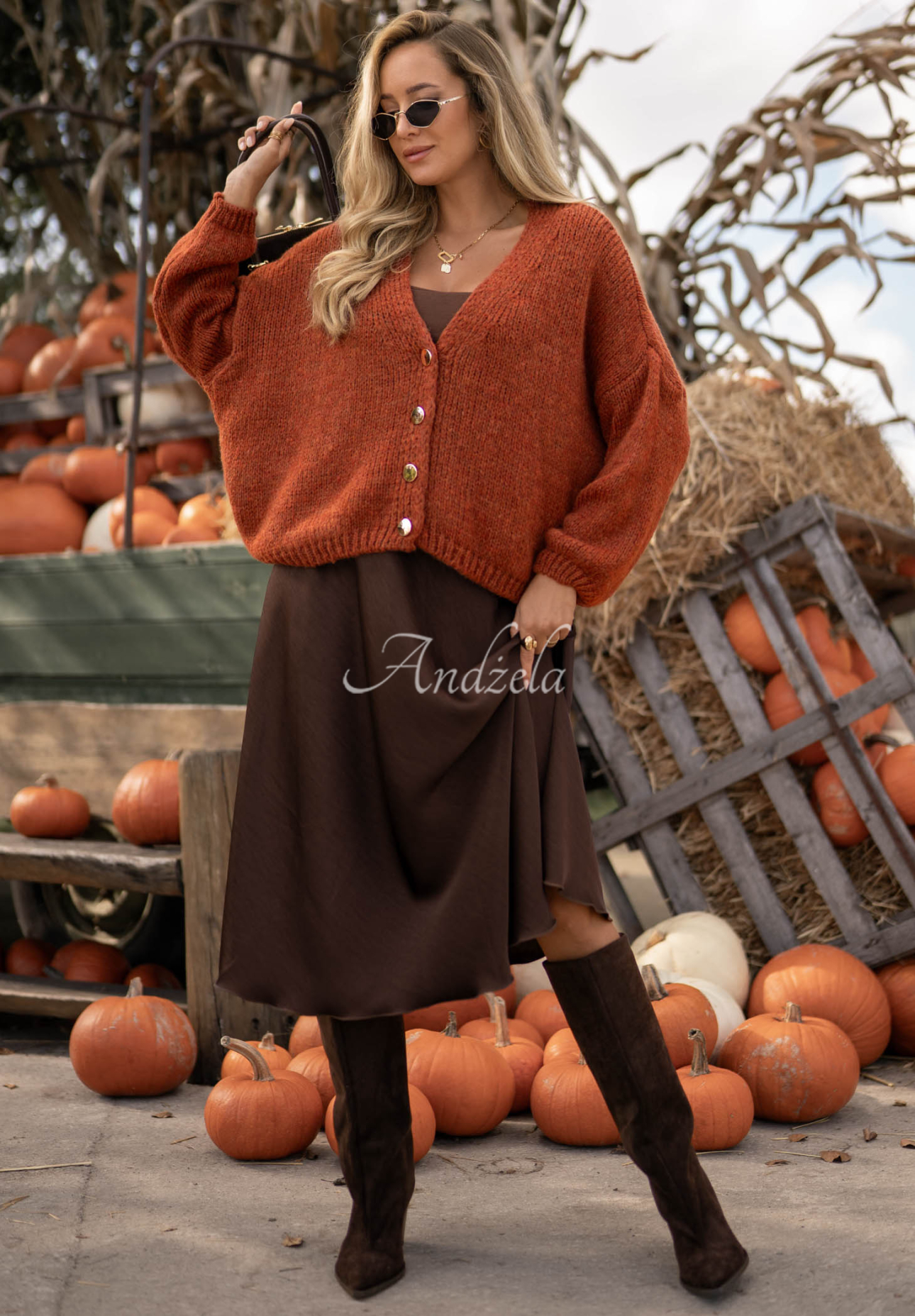 Kurzer Oversize-Cardigan mit Verschluss Cloud Touch rotblond