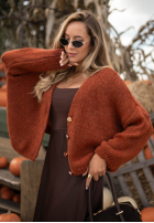 Krótki Cardigan oversize z zapięciem Cloud Touch Himbeerrot