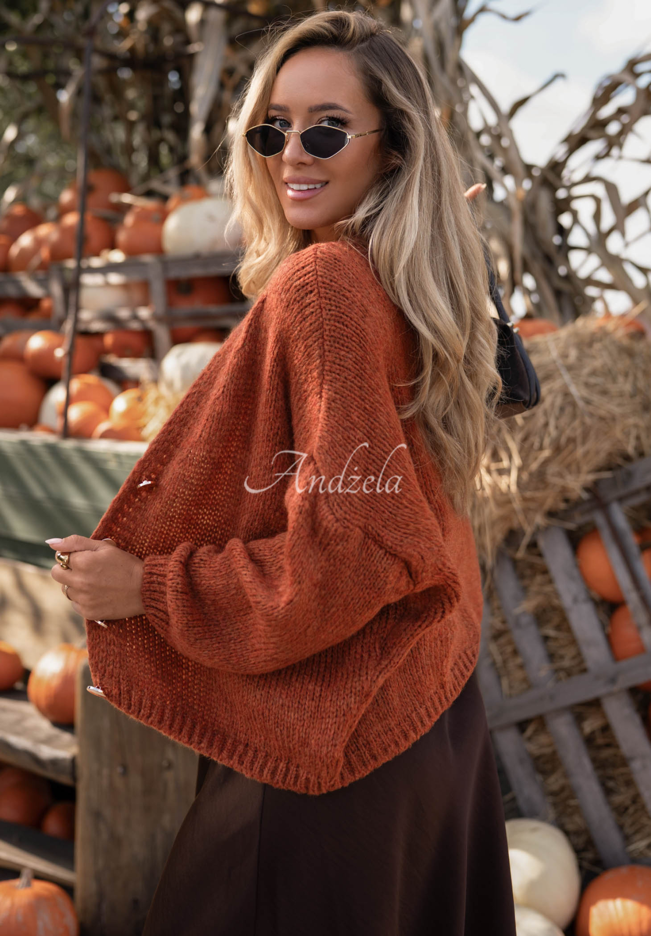 Kurzer Oversize-Cardigan mit Verschluss Cloud Touch rotblond