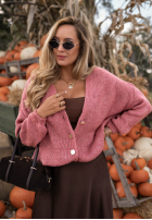 Krótki Cardigan oversize z zapięciem Cloud Touch Himbeerrot