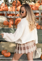 Plisowa Kurzer Rock mini w kratę Autumn Cutie Beige