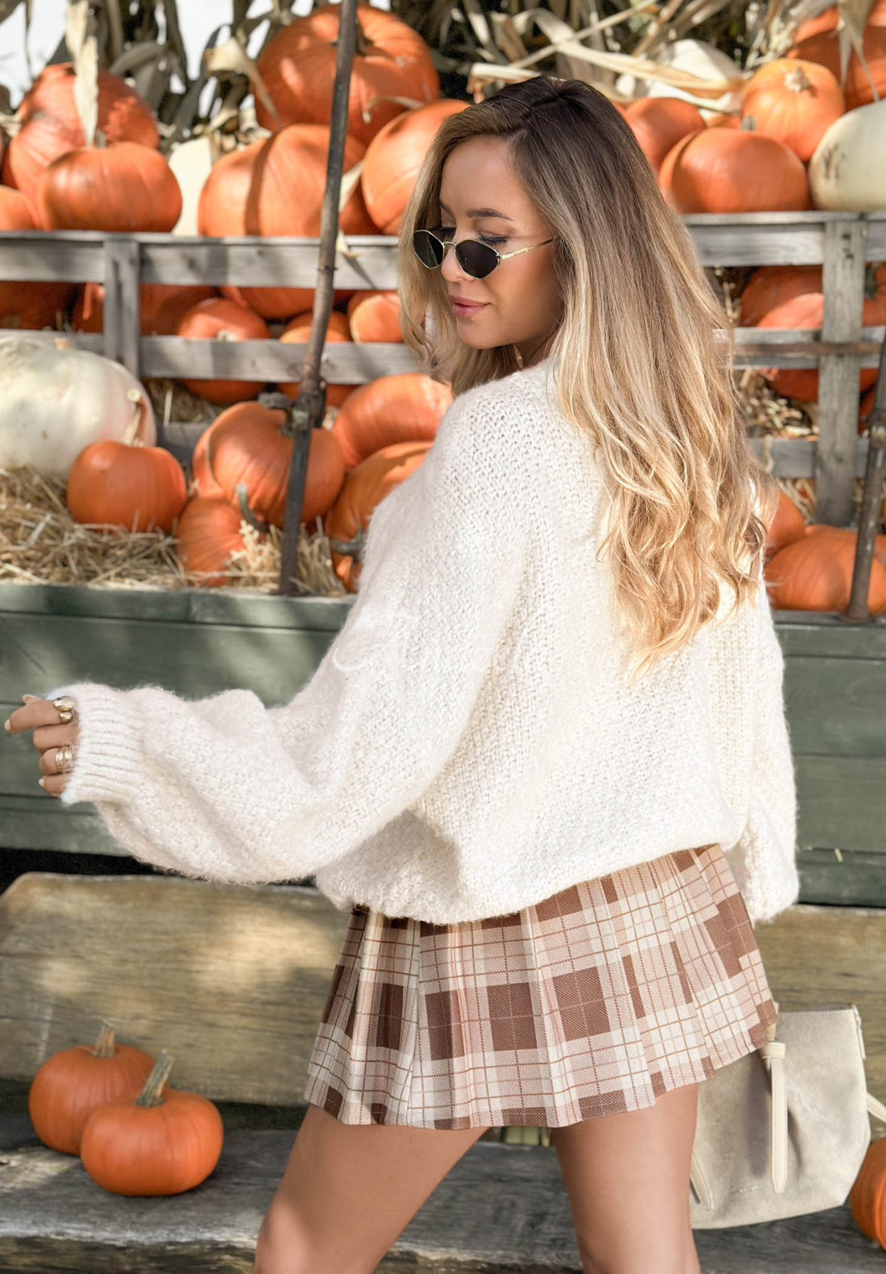 Pullover mit dekorativem Strickmuster Sour Cream hellbeige