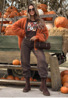 Bluse longsleeve z nadrukiem w kwiaty Autumn Sweetie Beerenfarben