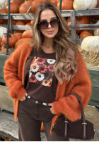 Bluse longsleeve z nadrukiem w kwiaty Autumn Sweetie Beerenfarben