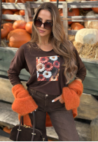 Bluse longsleeve z nadrukiem w kwiaty Autumn Sweetie Beerenfarben
