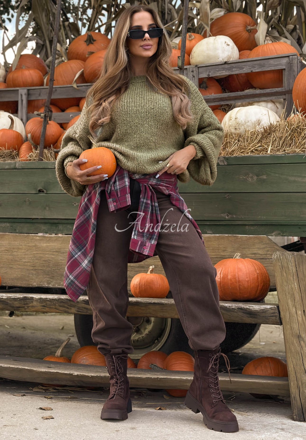 Weicher Oversize-Pullover mit Wolle und Viskose Cloud Babe Khaki