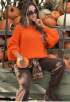 Miękki Pullover oversize Cloud Babe Orange