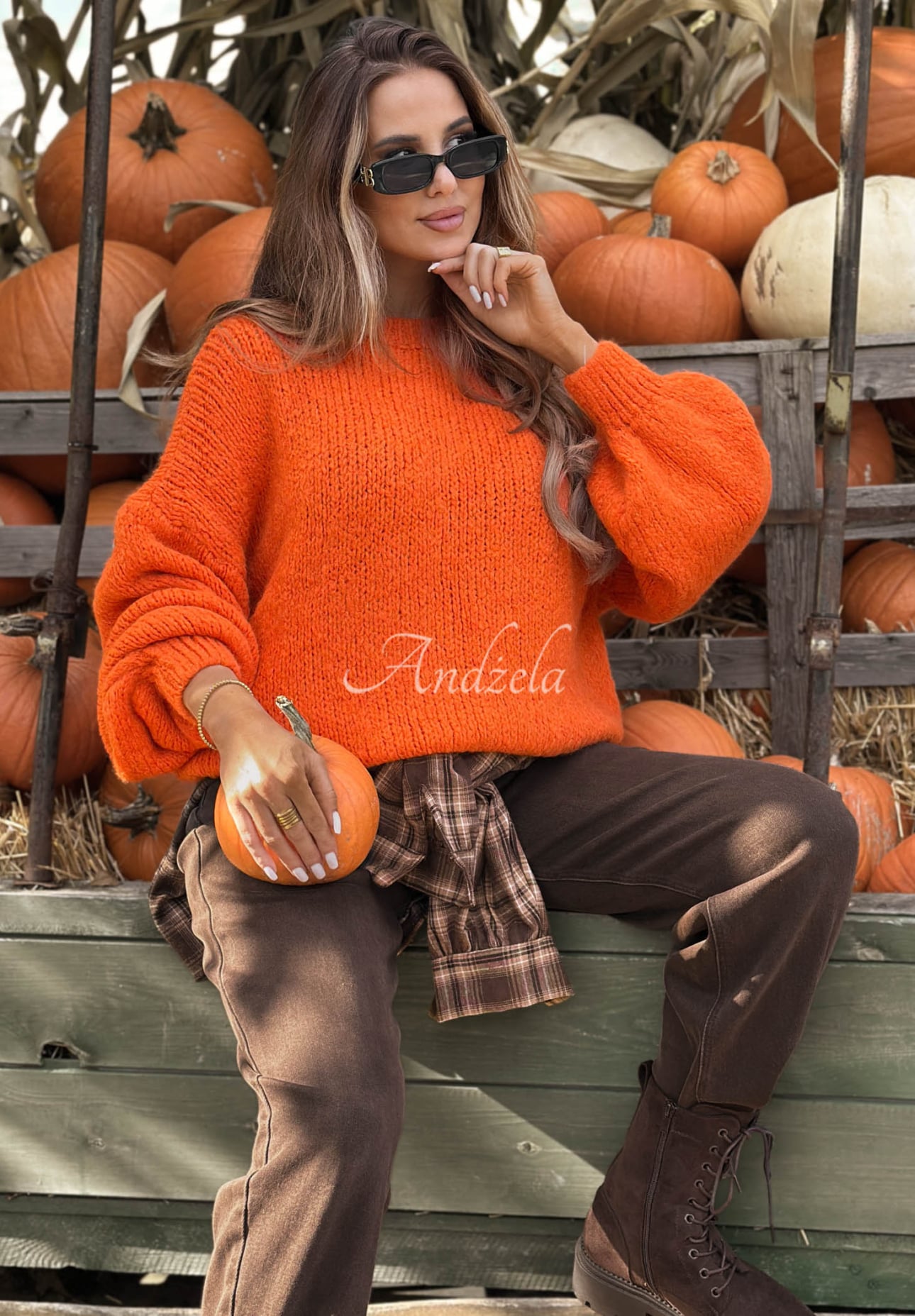 Weicher Oversize-Pullover mit Wolle und Viskose Cloud Babe Orange