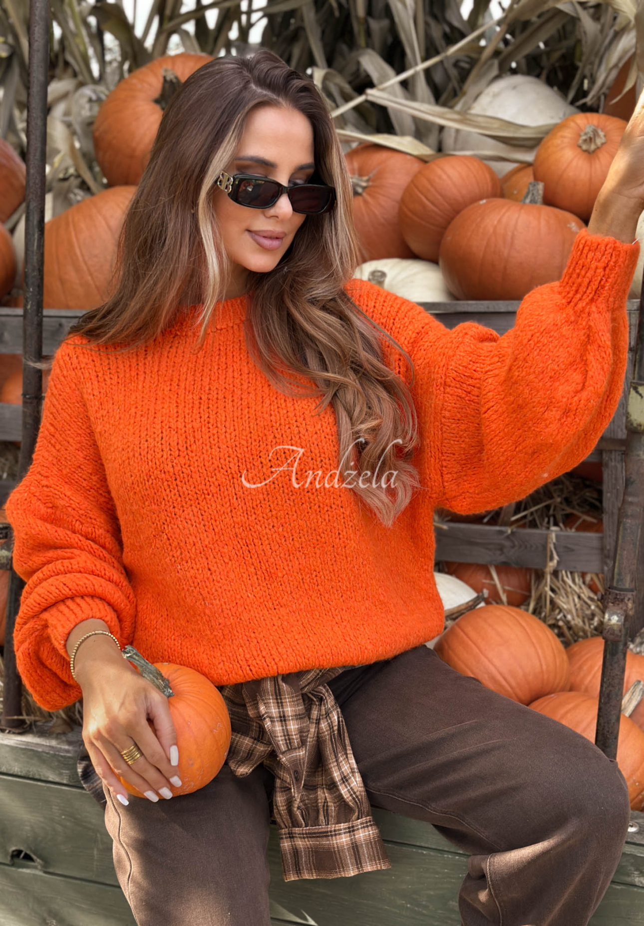 Weicher Oversize-Pullover mit Wolle und Viskose Cloud Babe Orange