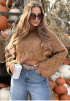 Ozdobnie pleciony Pullover Winter Diary Ecru