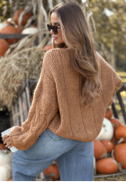 Ozdobnie pleciony Pullover Winter Diary Ecru