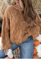 Ozdobnie pleciony Pullover Winter Diary Ecru