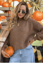 Pullover mit Puffärmeln Maybe Never Mokkafarben