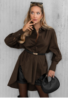 Asymetryczna Hemd z kołnierzem Soft Darling Khaki