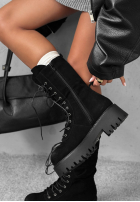 zamszowe Stiefeletten workery Cold Mornings Schwarz