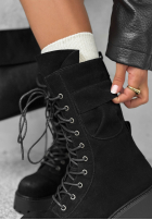 zamszowe Stiefeletten workery Cold Mornings Schwarz