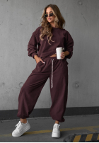Sztruksowy Sweat Set z wiskozy Endless Comfort Beerenfarben