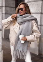 Miękki Schal z frędzlami Snow Darling Mokkafarben