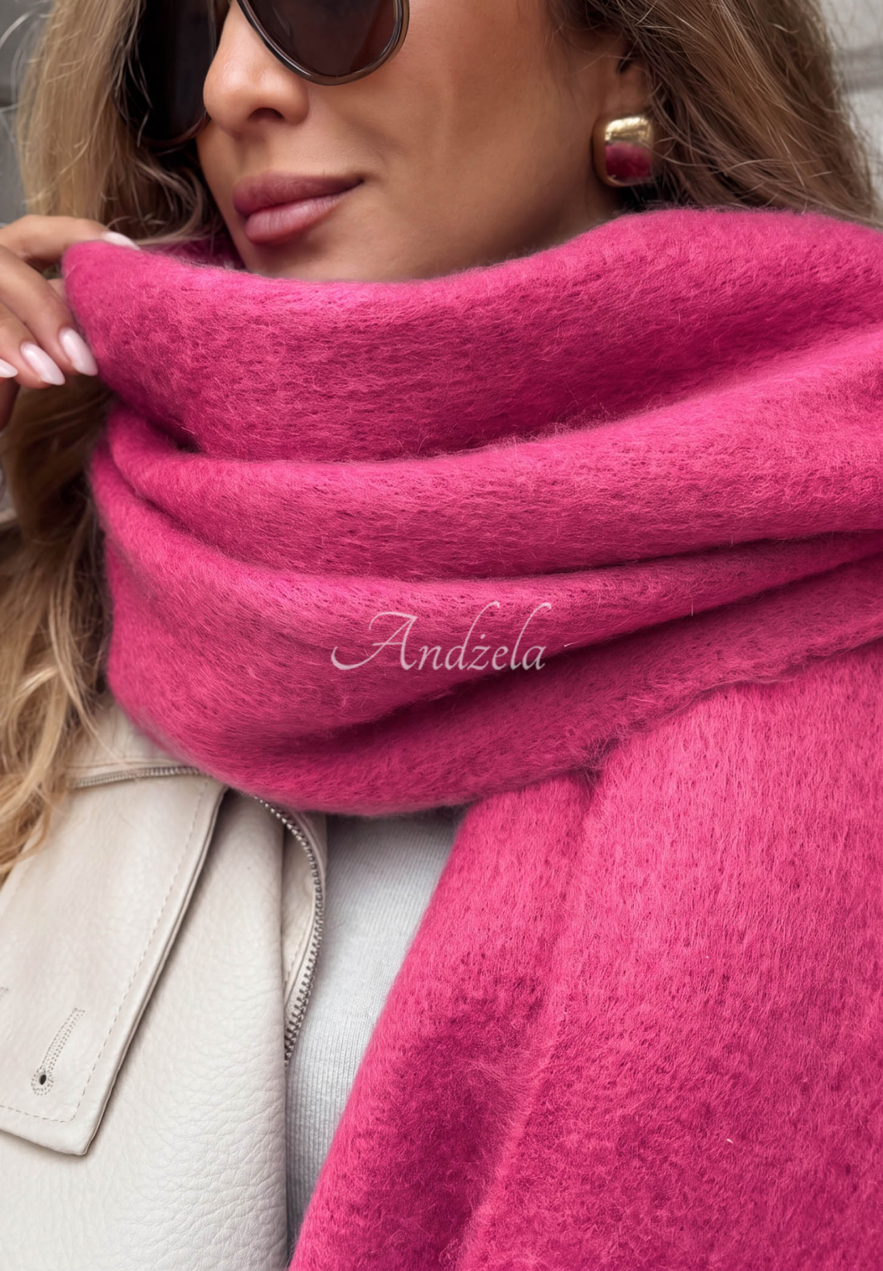 Weicher Schal mit Fransen Snow Darling Fuchsia