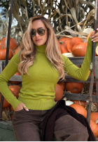 Dopasowany Pullover z golfem Solange Olivgrün