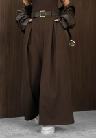 Material Hose wide leg z paskiem Simple Elegance Schwarz