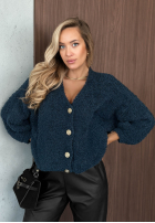Krótki karidgan z zapięciem Rainy Caramel Camel