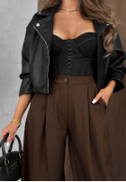 Material Hose joggery z gumką Taille Warm Whispers Schwarz