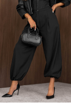 Material Hose joggery z gumką Taille Warm Whispers Schwarz
