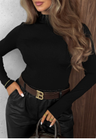 Bluse longsleeve z półgolfem Femme Desire Schokoladenbraun