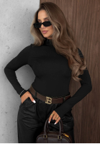 Bluse longsleeve z półgolfem Femme Desire Schokoladenbraun
