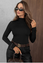 Bluse longsleeve z półgolfem Femme Desire Schokoladenbraun
