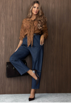 Hose Jeans banana z gumką Taille i paskiem Quiet Moments Blau