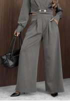Elegancki Set krótka Blazer i Hose wide leg Style Desire Grau