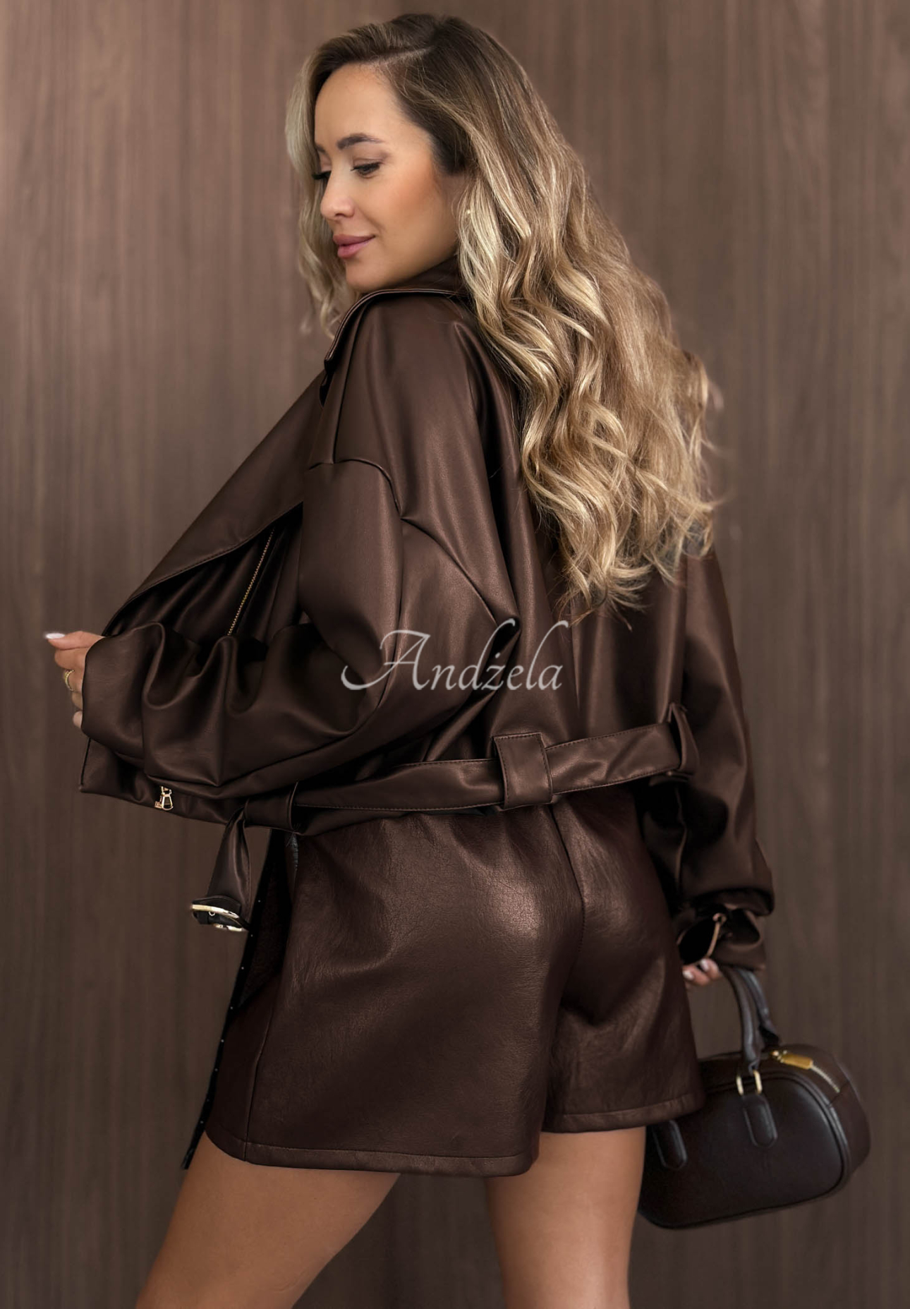 Lederculottes mit Strasssteinen Frosted Doll Schokoladenbraun
