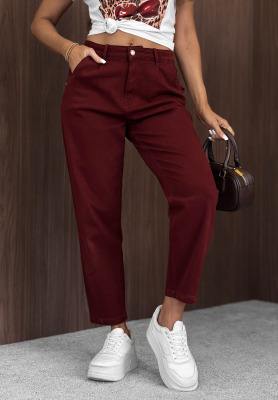 Jeans mom fit No Reason Why Burgunderrot