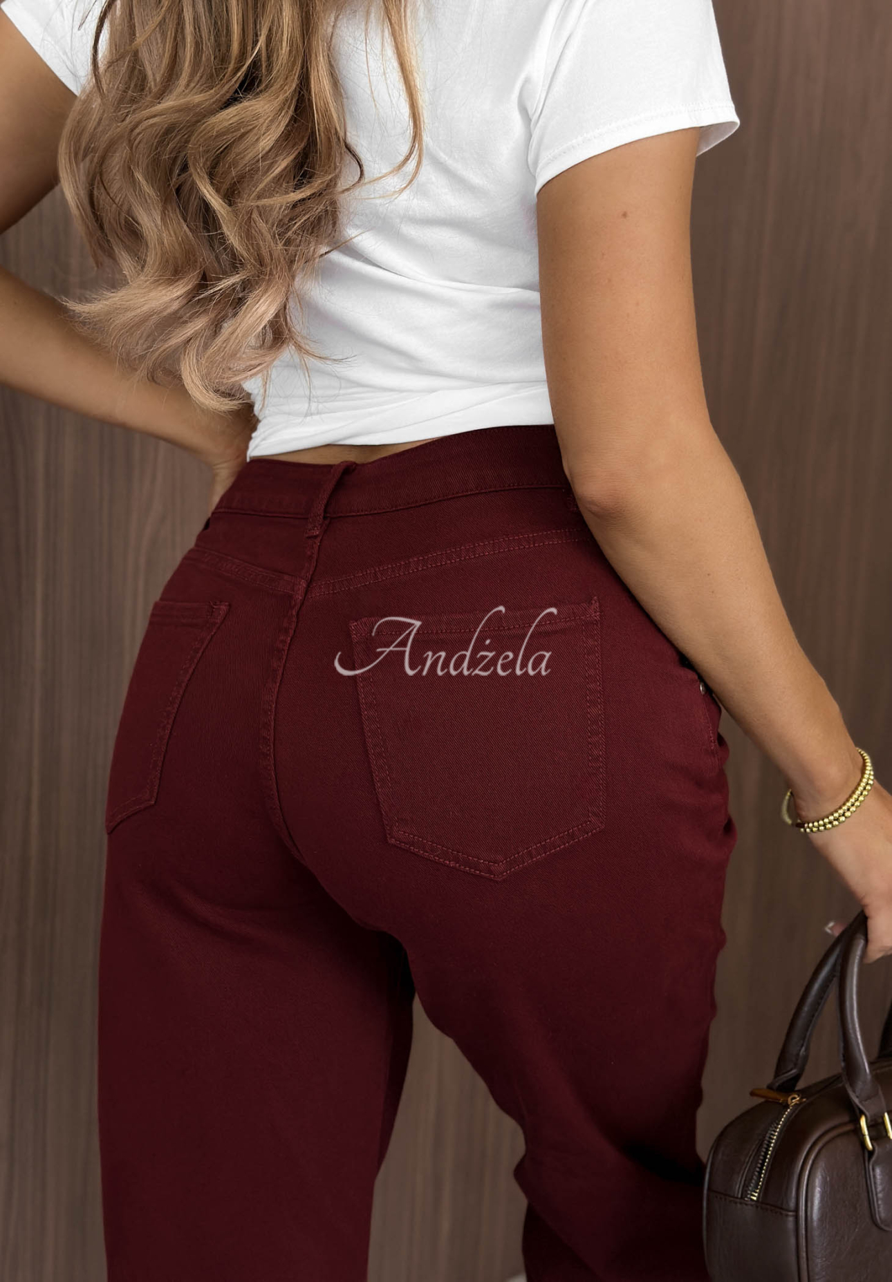 Jeans mom fit No Reason Why Burgunderrot