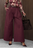 Set Jacke bomberka i Hose wide leg Iconic Style Burgunderrot