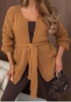 Pullover Cardigan z paskiem Soft Whimsy Schokoladenbraun