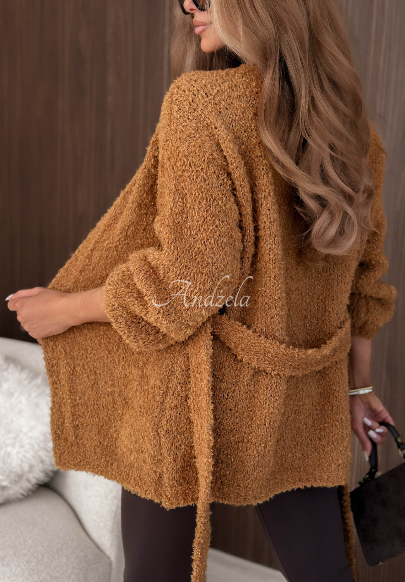 Strickjacke aus Wolle und Mohair Soft Whimsy Camel