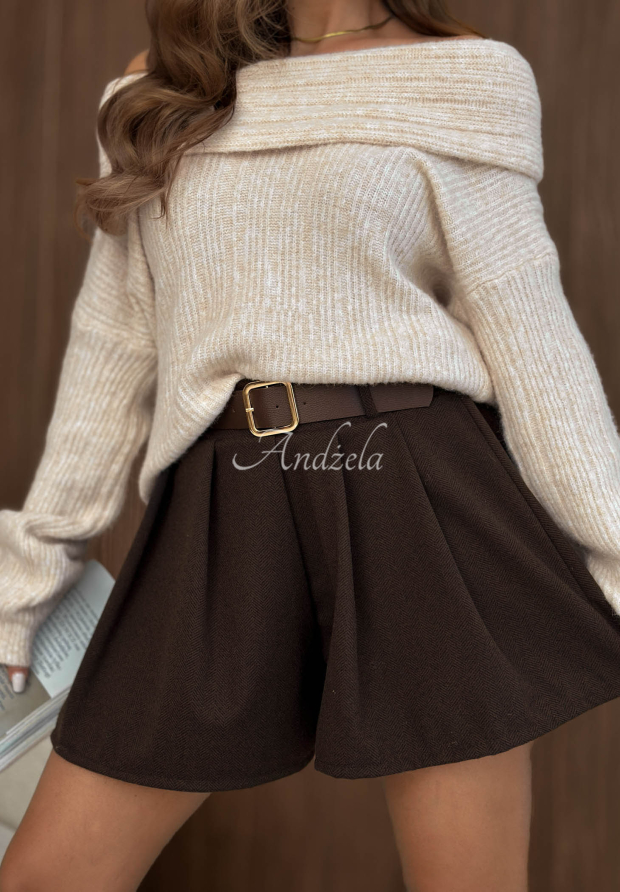 Plissierte Viskose-Shorts Early Autumn Schokoladenbraun