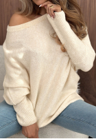 Asymetryczny Pullover Unknown Number hellbeige
