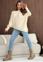 Asymetryczny Pullover Unknown Number hellbeige