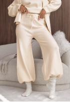 Dzianinowy Set Pullover z szalem i Hose joggery Style Darling Schokoladenbraun
