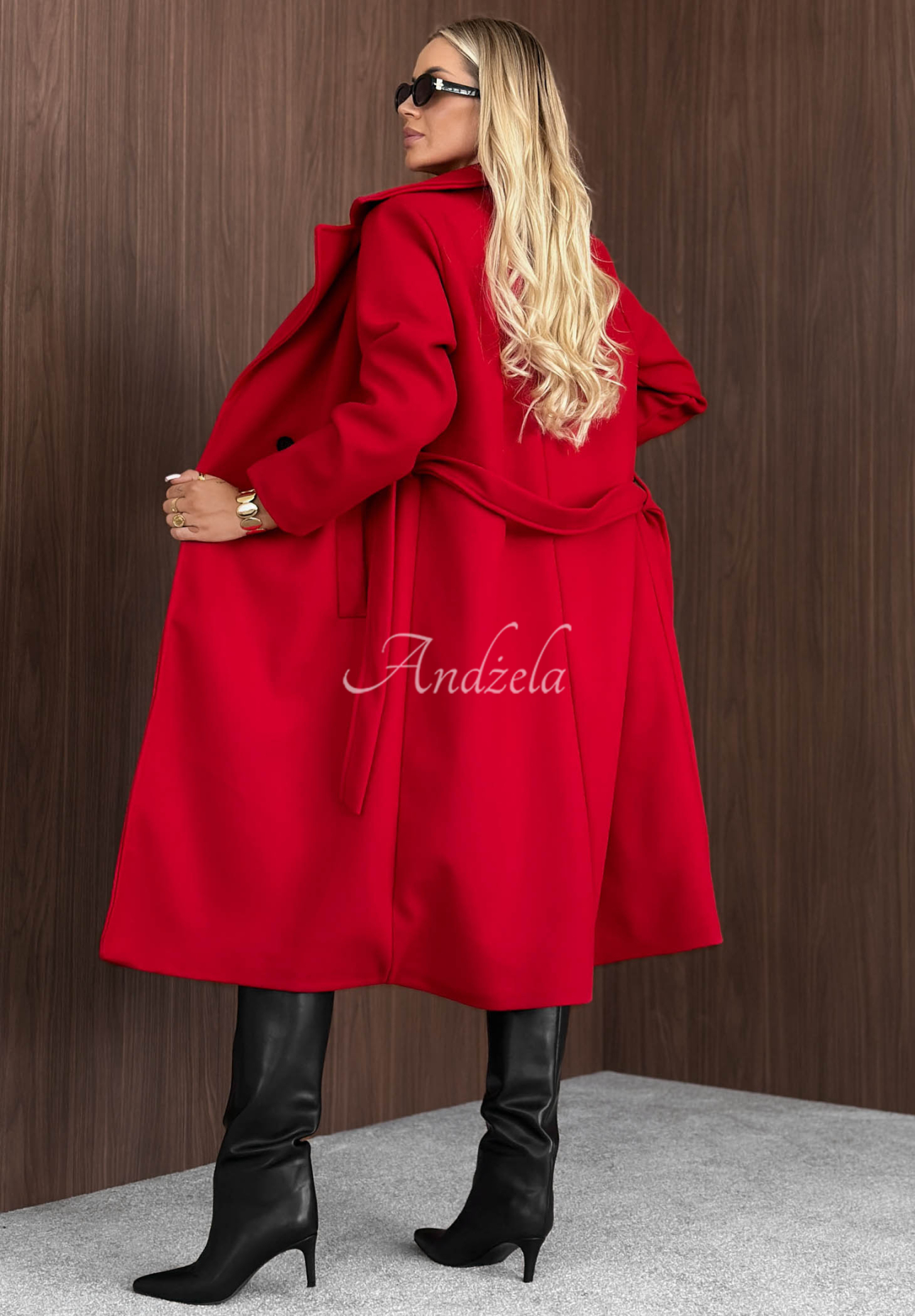 Zweireihiger Mantel mit Gürtel Autumn Fairytale Rot