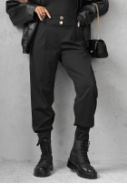 Material Hose joggery z guzikami Divine Charm Schwarz
