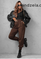Material Hose joggery z guzikami Divine Charm Schwarz